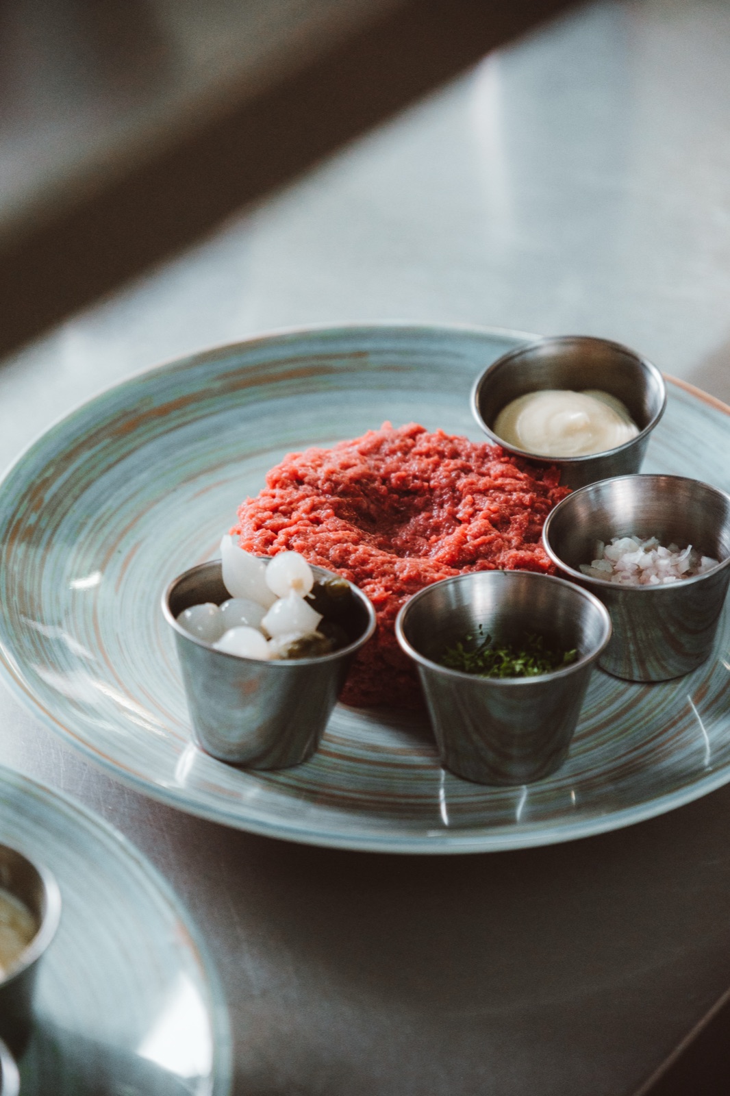 Assiette dressée, cuisine française, La Cuisine au Beurre à Tournai